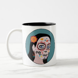 Día de Los Muertos Tag der Toten Zweifarbige Tasse