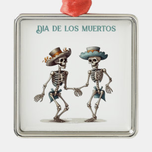 Dia de los Muertos tanzende Skelette anpassbar Ornament Aus Metall