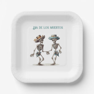 Dia de los Muertos tanzende Skelette anpassbar Pappteller