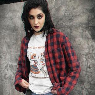 Dia de los Muertos tanzende Skelette anpassbar T-Shirt