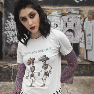 Dia de los Muertos tanzende Skelette anpassbar T-Shirt