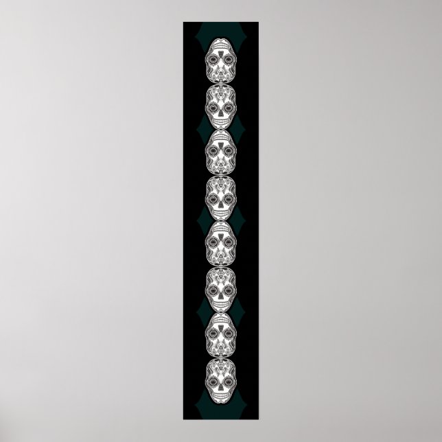 Dia de los Muertos that Girl Skull Diamond Pattern Poster (Vorne)