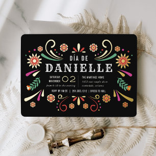 Día de los Muertos Thema Geburtstagsparty Folieneinladung