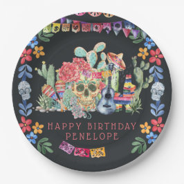 Día de los Muertos Theme Personalisiert Pappteller