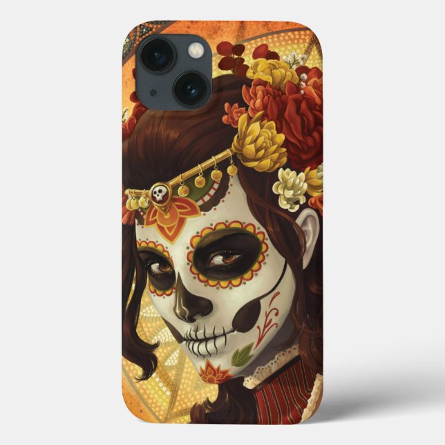 Dia De Los Muertos Throw Pillow Case-Mate iPhone Hülle (Rückseite)