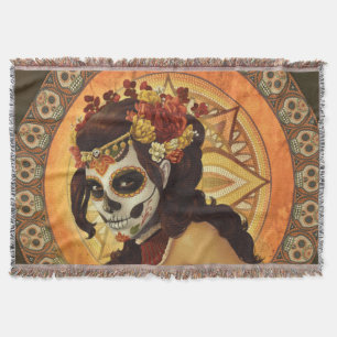 Dia De Los Muertos Throw Pillow Decke