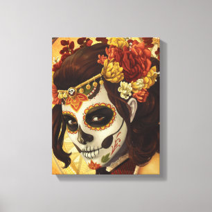 Dia De Los Muertos Throw Pillow Leinwanddruck