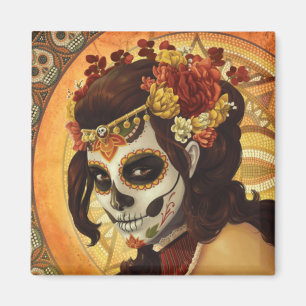 Dia De Los Muertos Throw Pillow Magnet