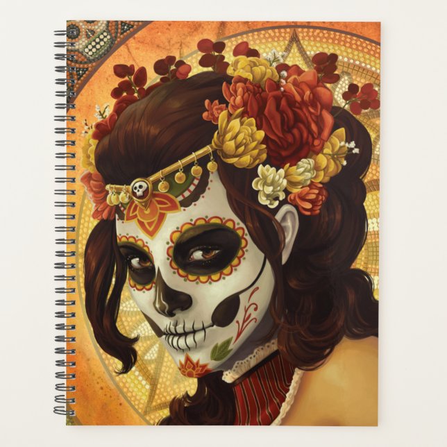 Dia De Los Muertos Throw Pillow Planer (Vorderseite)