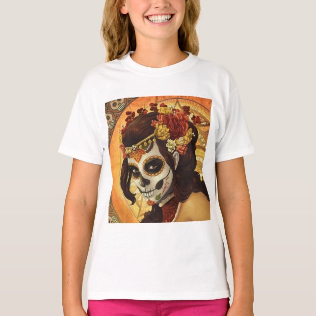 Dia De Los Muertos Throw Pillow T-Shirt (Vorderseite)