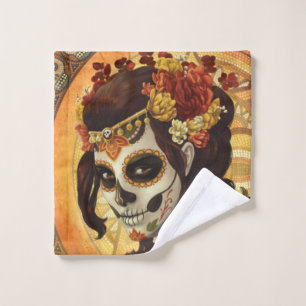 Dia De Los Muertos Throw Pillow Waschlappen