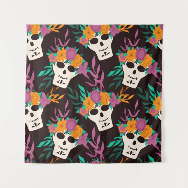 Dia de Los Muertos, traditionelles mexikanisches H Wandteppich (Vorderseite)