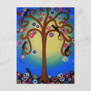 DIA DE LOS MUERTOS TREE POSTCARD POSTKARTE