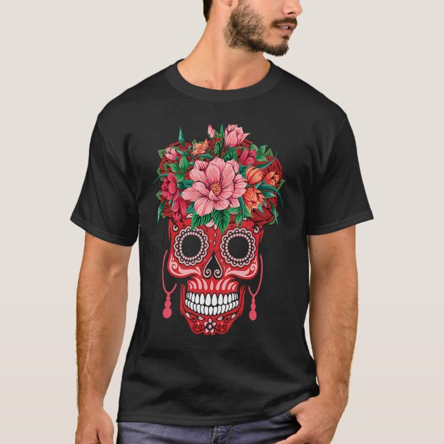 Dia De Los Muertos Valentines Day T-Shirt (Vorderseite)