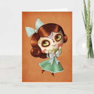 Dia de Los Muertos Vintage-Puppe Karte