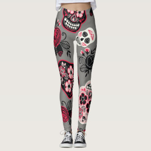 Dia de los Muertos: Vintages Muster Leggings