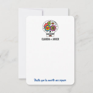 Dia De Los Muertos Wedding Danke-Card Dankeskarte