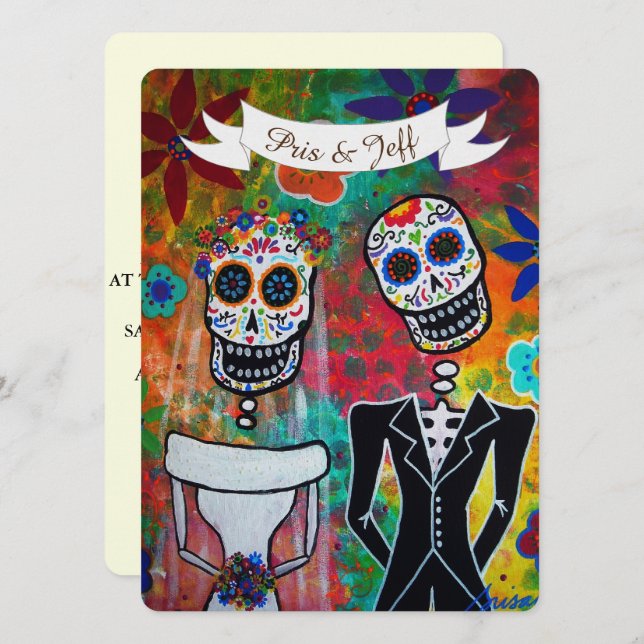 DIA DE LOS MUERTOS WEDDING EINLADUNG (Vorne/Hinten)