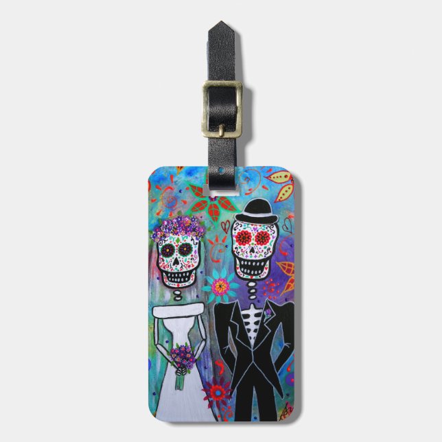 DIA DE LOS MUERTOS WEDDING GEPÄCKANHÄNGER (Vorderseite vertikal)