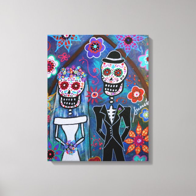 DIA DE LOS MUERTOS WEDDING LEINWANDDRUCK (Vorderseite)