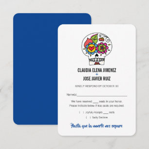 Dia de los Muertos Wedding RSVP Card Einladung