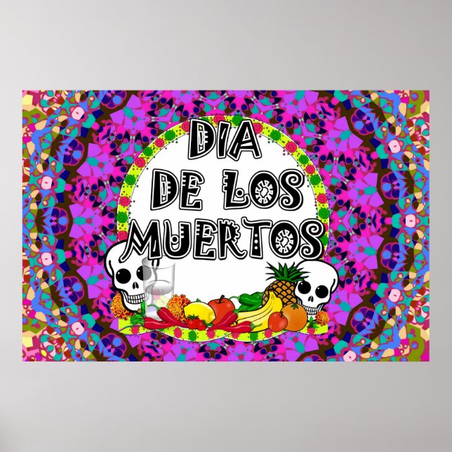 Dia De Los Muertos Wild Colors Poster (Vorne)