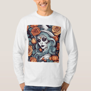 Dia de los Muertos Witch & Bloral Beauty T-Shirt