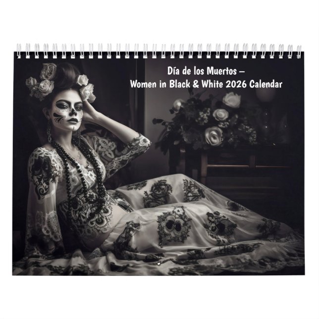 Día de los Muertos – Women in Black & White 2026 Kalender (Titelbild)