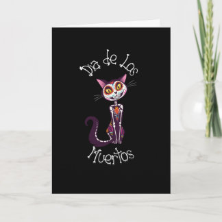 Dia de los Muertos- Zucker-Katze Karte