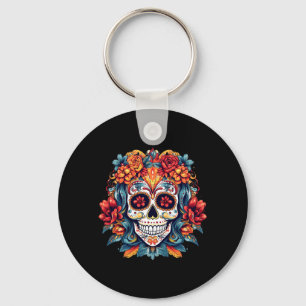 Dia De Los Muertos Zucker-Schädel La Catrina Schlüsselanhänger