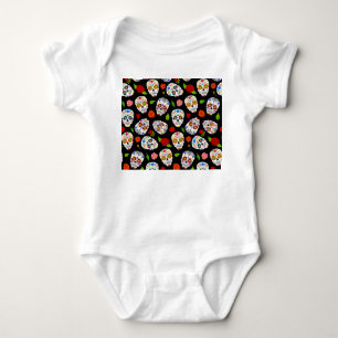 Dia de los Muertos: Zuckerschädel-Muster. Baby Strampler