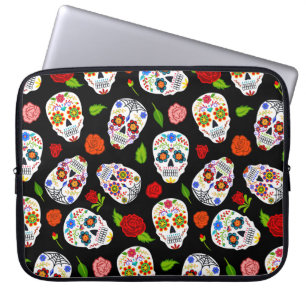 Dia de los Muertos: Zuckerschädel-Muster. Laptopschutzhülle