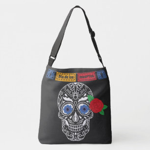 Dia De Los Muertos Zuckerschädel Tragetaschen Mit Langen Trägern