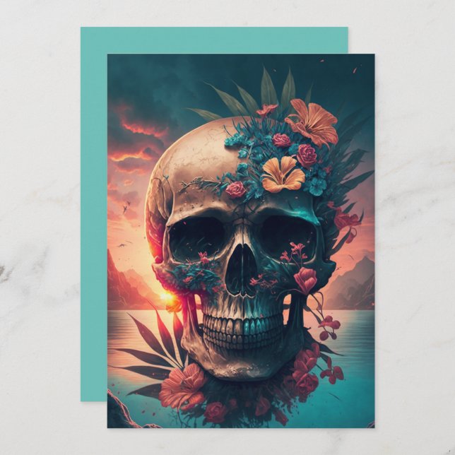 Dia De Los Muetos Einladung (Vorne/Hinten)