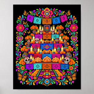 Dia de muerto Opfergabe Tag der Toten Zuckerschäde Poster