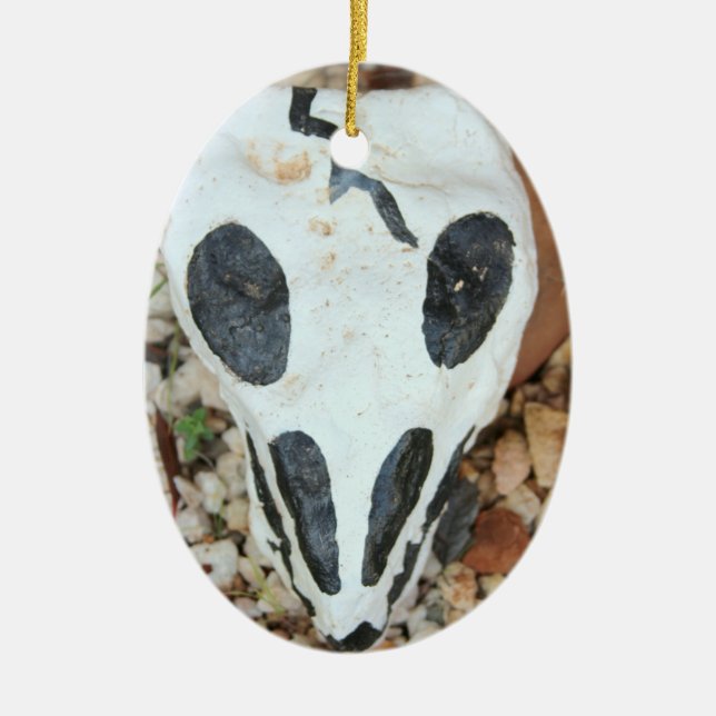 Dia de Muertos bemalt Schädel Keramikornament (Vorne)