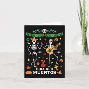 Dia De Muertos Dancing Skeleton Celebrate Hallowee Karte
