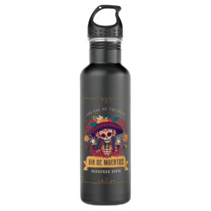 Dia de muertos day of the dead edelstahlflasche