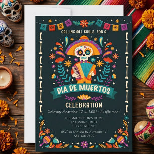 Dia De Muertos Festivals Einladung