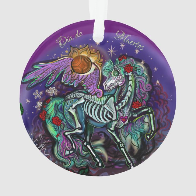 Día de Muertos Horse Ornament (Rückseite)