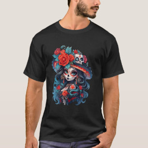 Dia De Muertos La Catrina Tag Der Toten Zucker-Sch T-Shirt
