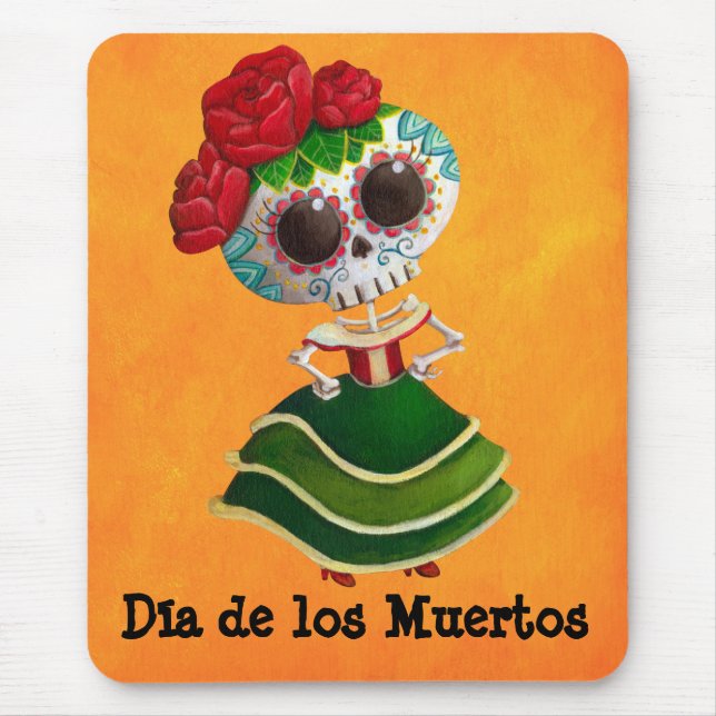 Dia de Muertos Mexican Fräulein Tod Mousepad (Vorne)