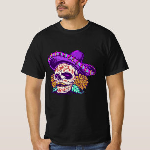 Dia de muertos mexicanischer Zuckerschädel T-Shirt