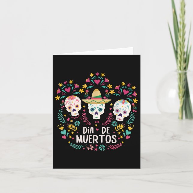 Dia De Muertos Skeleton Head Sugar Bone Halloween Karte (Vorderseite)