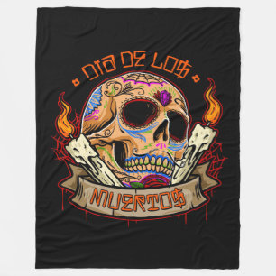 Día de Muertos Skull Fleecedecke
