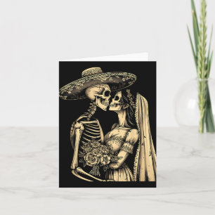 Dia De Muertos Sugar Skull Couple Skeleton Bride W Karte