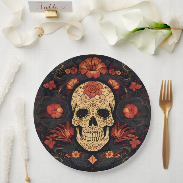 Dia de Muertos ☠️ Sugar Skull Pappteller (Hochzeit)