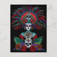 Dia De Muertos Suger Skull Mictecacihuatl