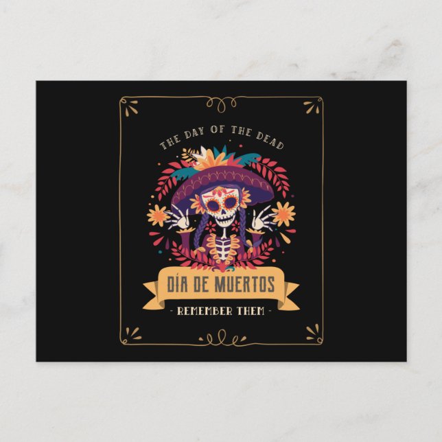 Dia de muertos Tag der Toten Postkarte (Vorderseite)