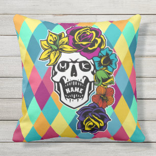 Dia de Muertos Tag des Toten Zuckerschädels Custom Kissen